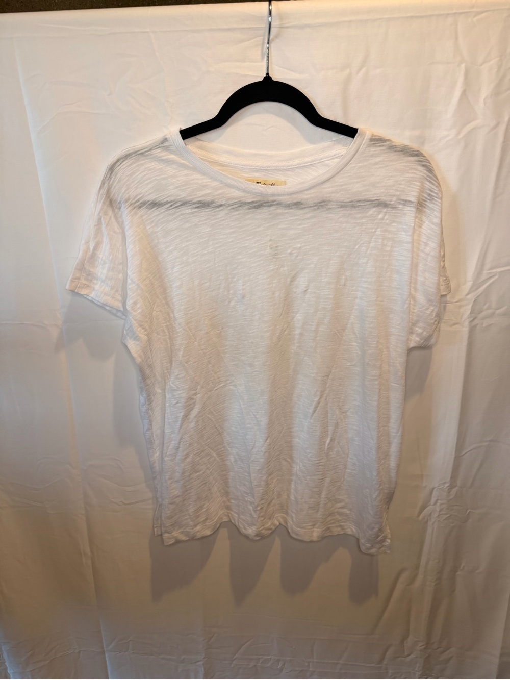 Madewell White Slub Short Sleeve Crewneck Tee